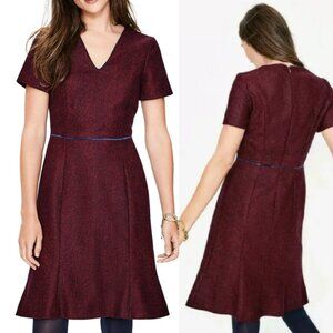 Boden British Tweed Albany Herringbone Wool Short Sleeve Dress 29707